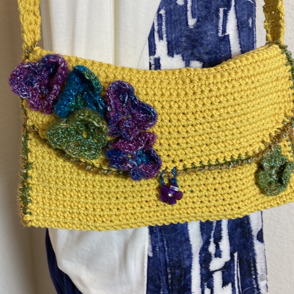 Hand crocheted handbag